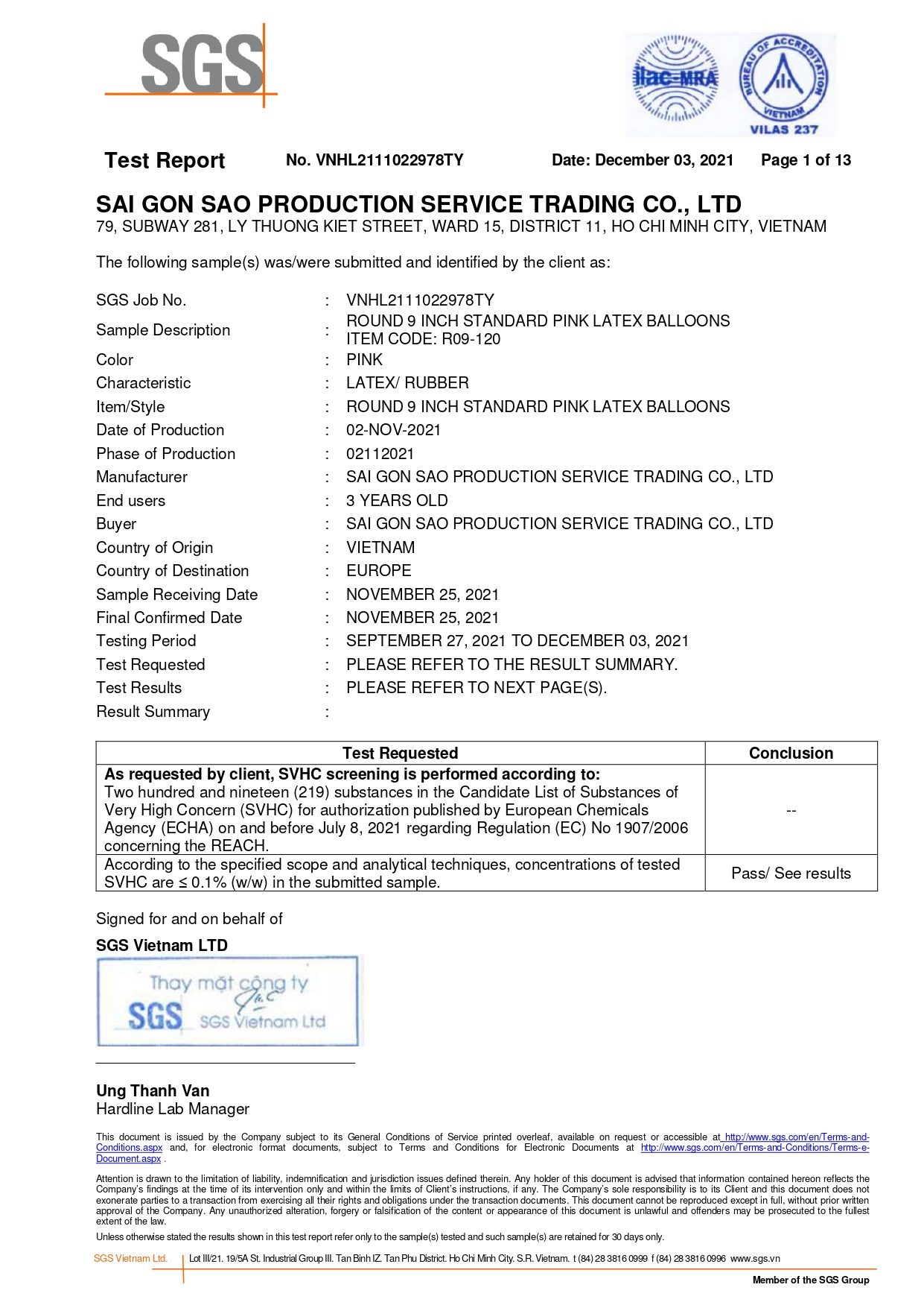 ASTM F963 – Decomex Balloon